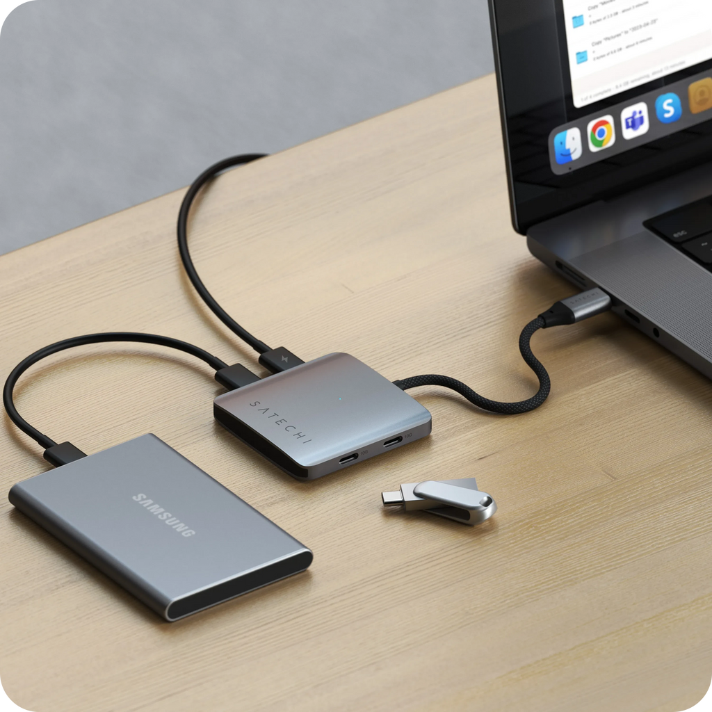 4-Port USB-C Hub with Power Delivery Space Grey