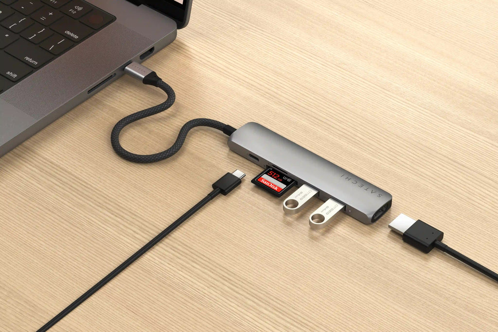 6-in-1 USB-C Slim Multi-Port Adapter Satechi Space Grey