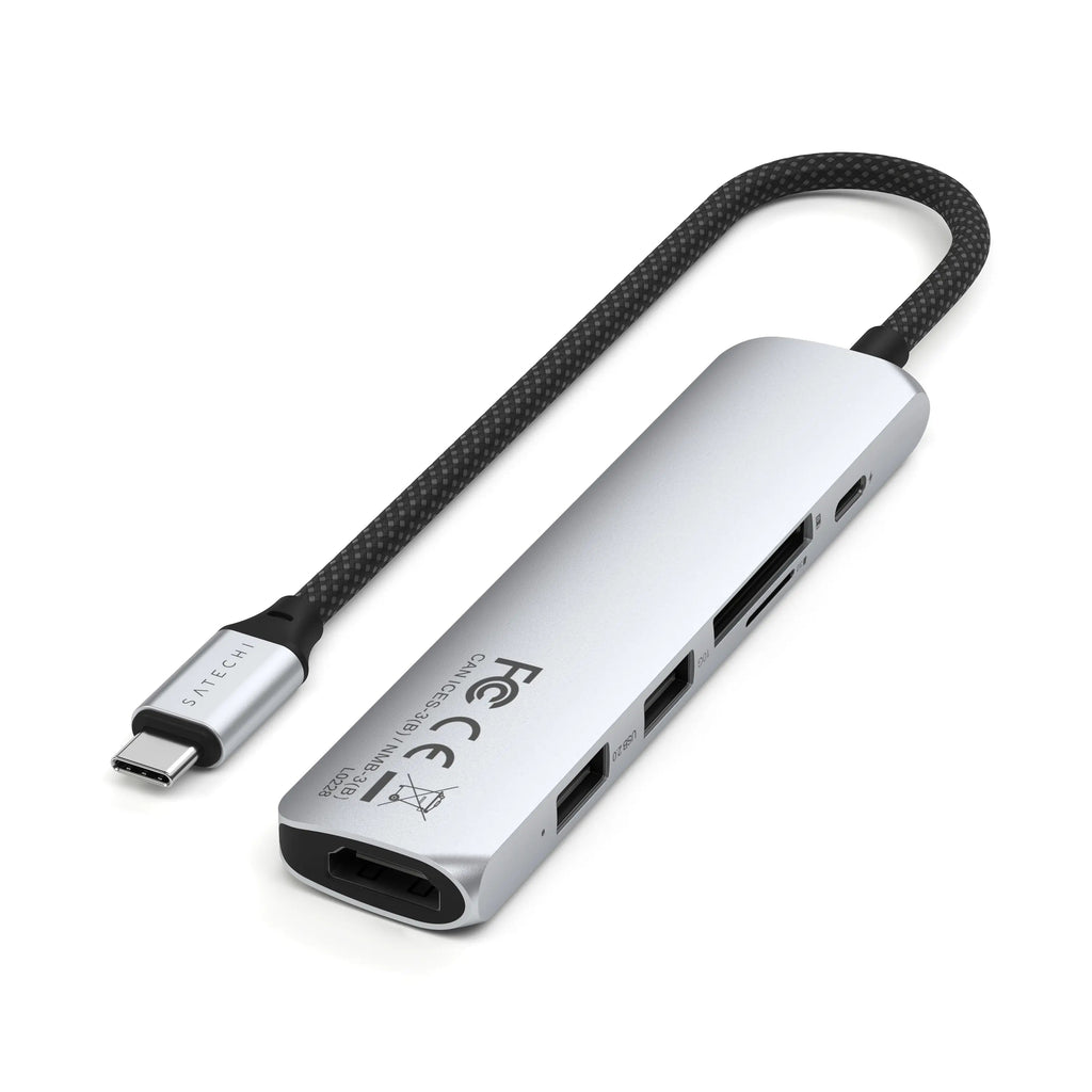 6-in-1 USB-C Slim Multi-Port Adapter Satechi Silver