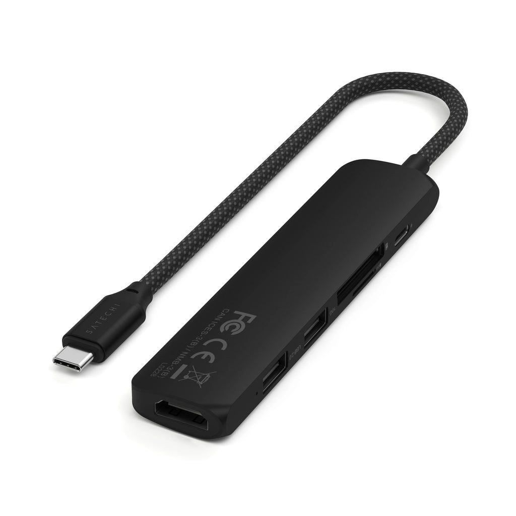 6-in-1 USB-C Slim Multi-Port Adapter Satechi Black