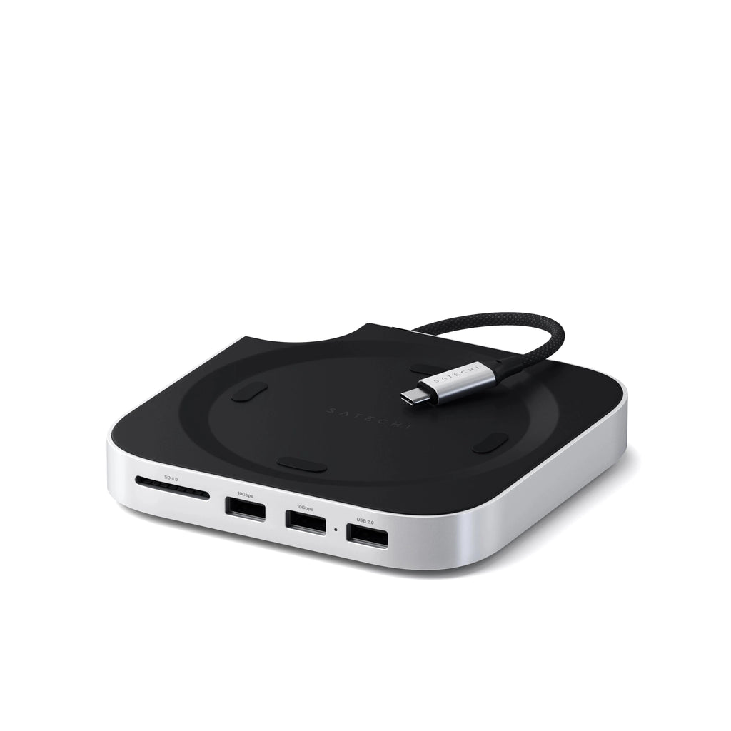 Mac Mini M4 Stand & Hub with SSD Enclosure Satechi Silver