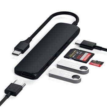 Slim Aluminum Type-C Multi-Port Adapter V2 (Black)