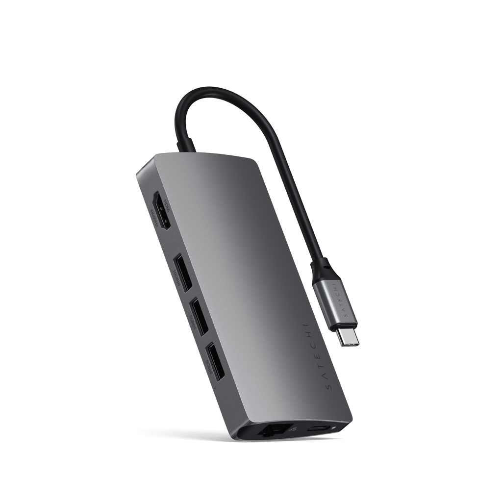 Type-C Multi-Port Adapter 4K with Ethernet V2 Adapters Satechi Space Gray