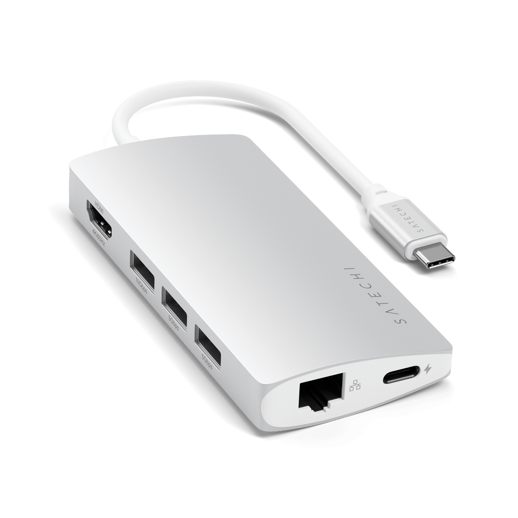 Type-C Multi-Port Adapter 4K with Ethernet V2 Adapters Satechi Silver