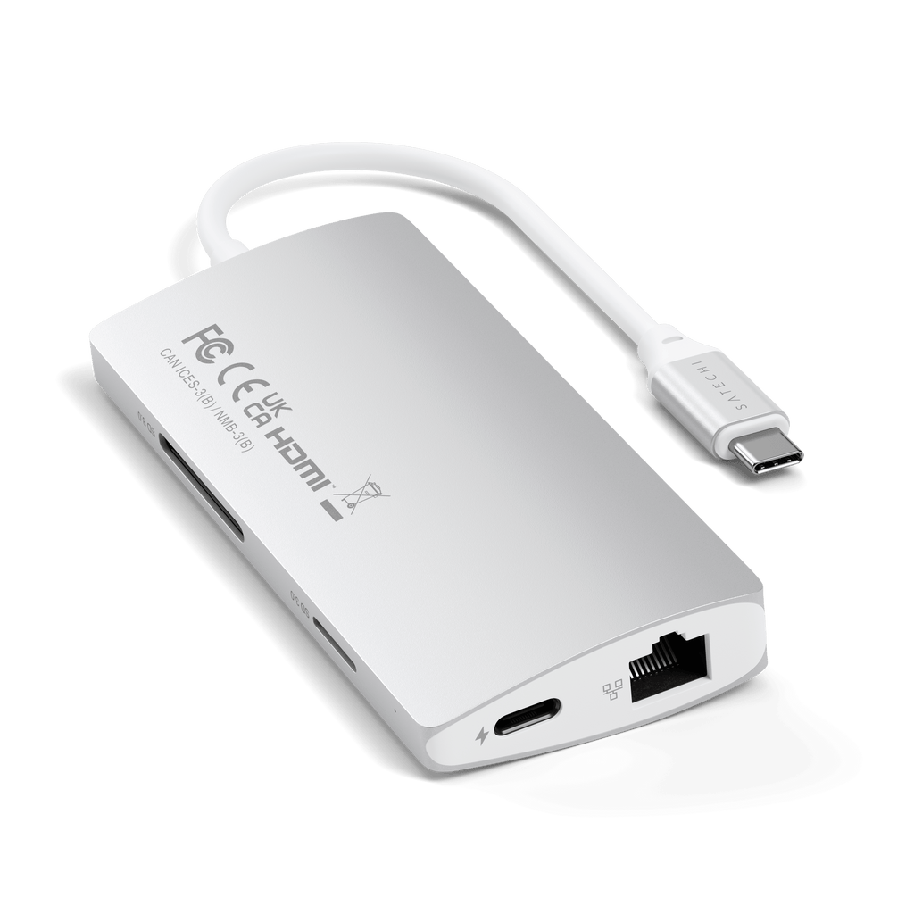 Type-C Multi-Port Adapter 4K with Ethernet V2 Adapters Satechi Silver