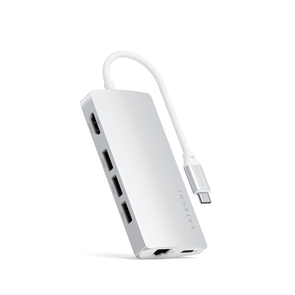 Type-C Multi-Port Adapter 4K with Ethernet V2 Adapters Satechi Silver