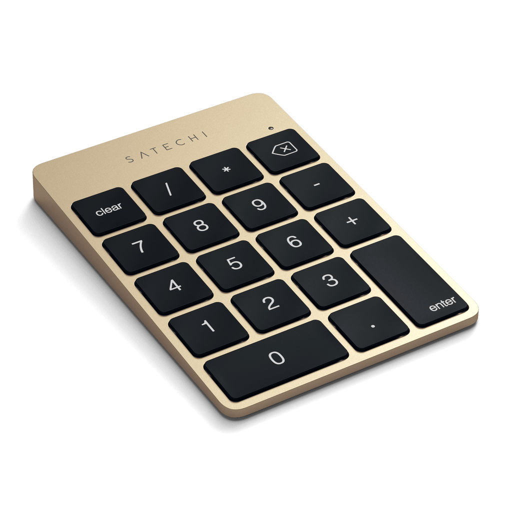 Aluminum Slim Rechargeable Bluetooth Keypad Keypads Satechi Gold