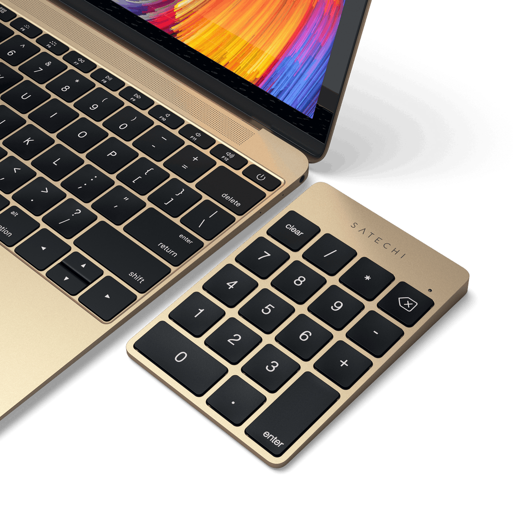 Aluminum Slim Rechargeable Bluetooth Keypad Keypads Satechi Gold