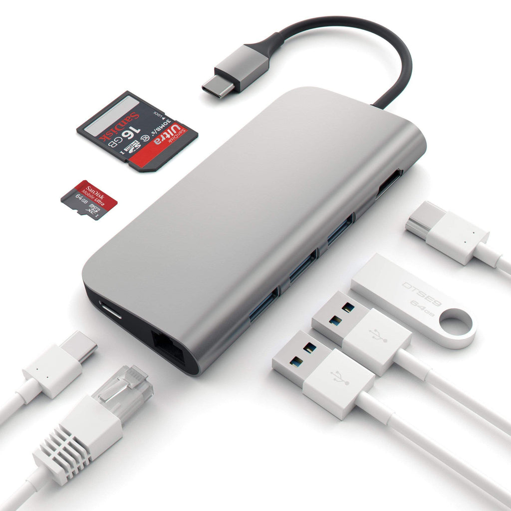 Type-C Multi-Port Adapter 4K with Ethernet USB-C Satechi Space Gray