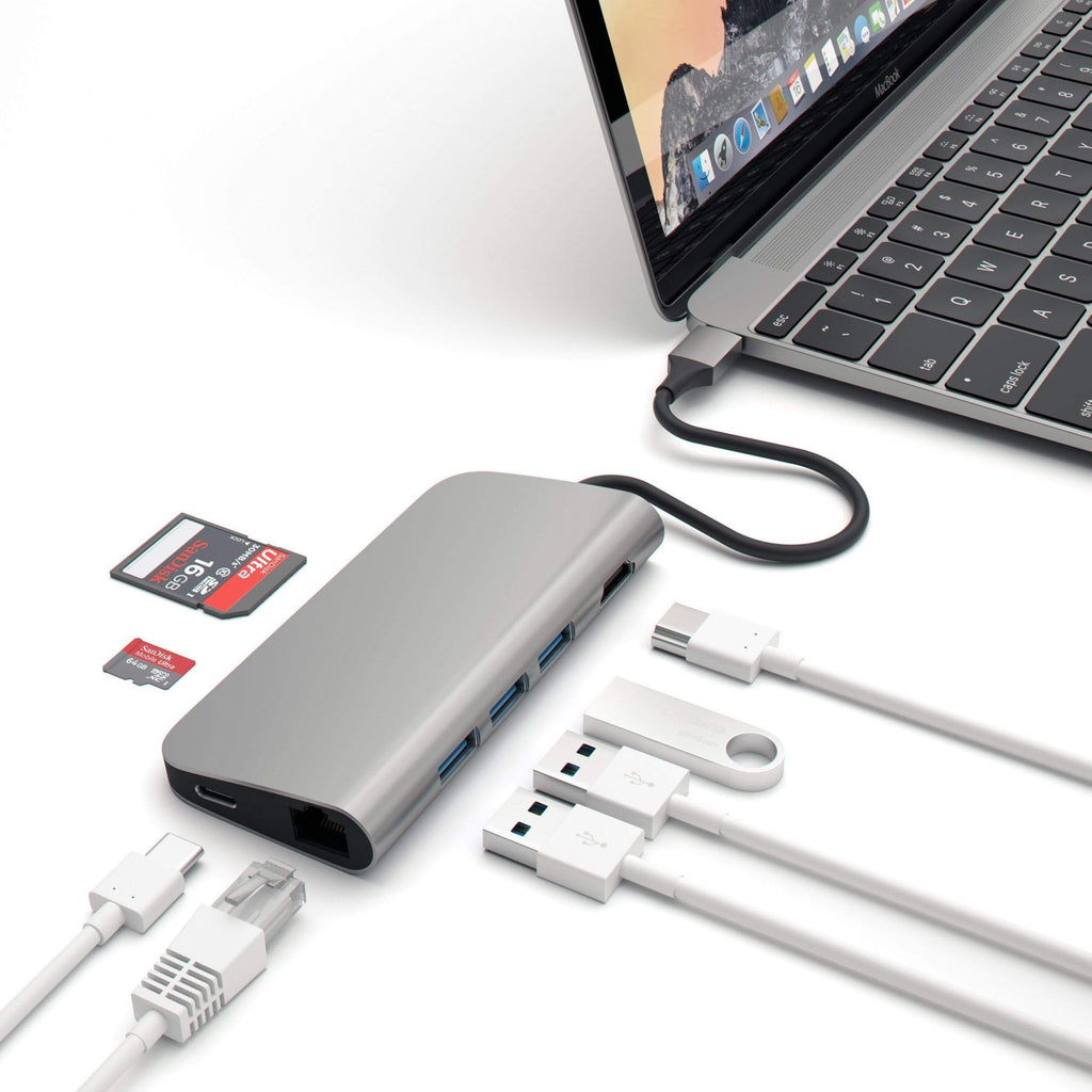 Type-C Multi-Port Adapter 4K with Ethernet USB-C Satechi Space Gray