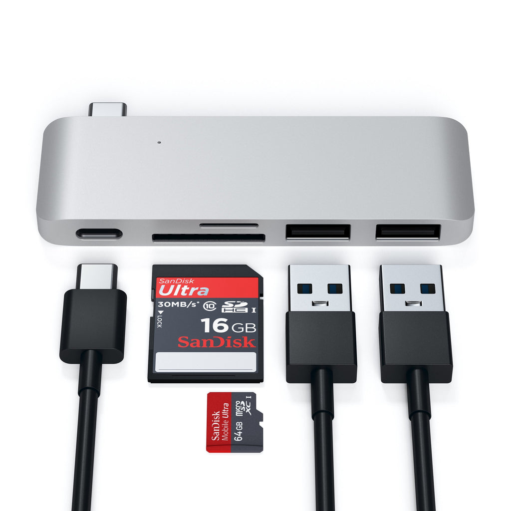 Type-C Pass-Through USB Hub Hubs Satechi Silver