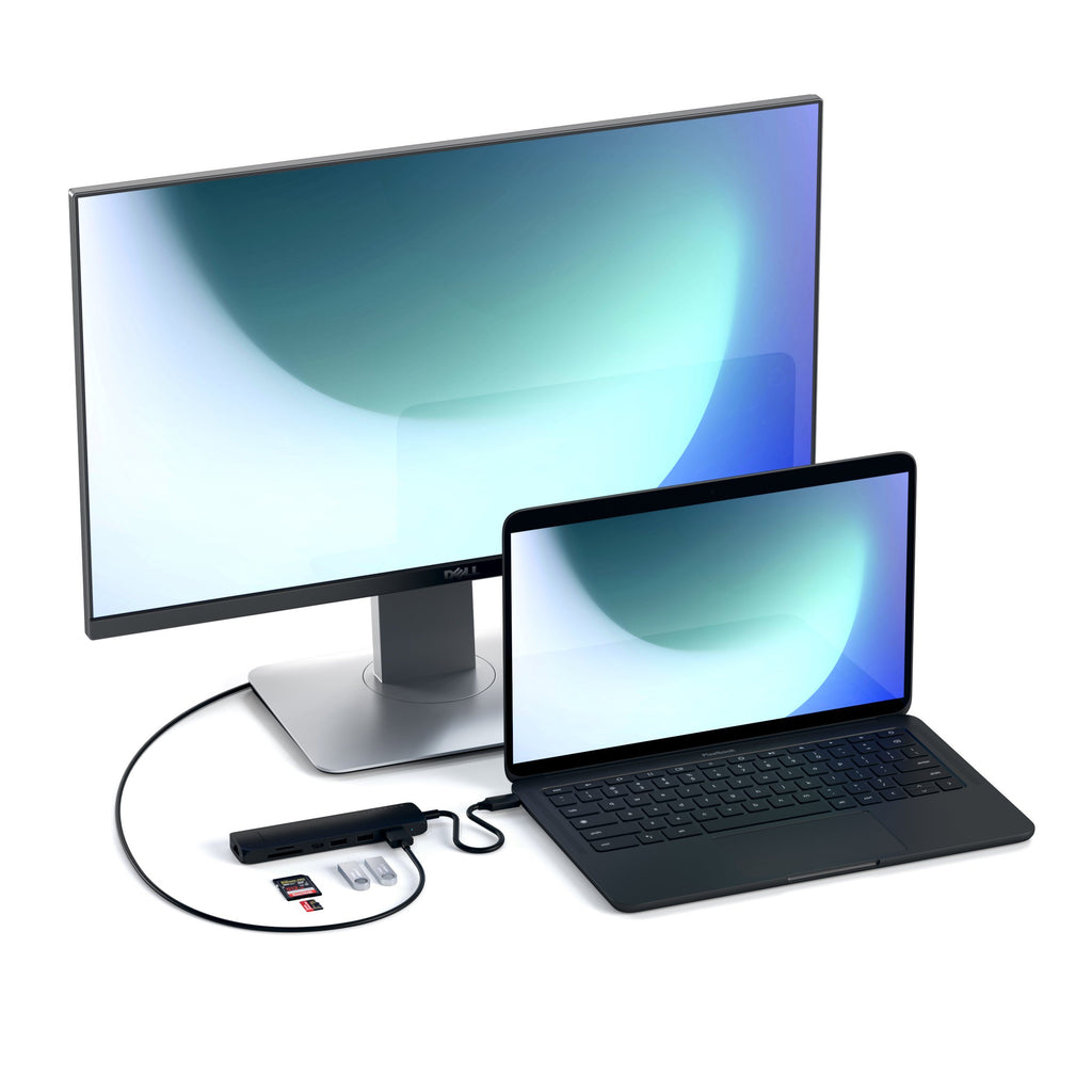 Type-C Slim Multi-Port Adapter with Ethernet USB-C Satechi Black