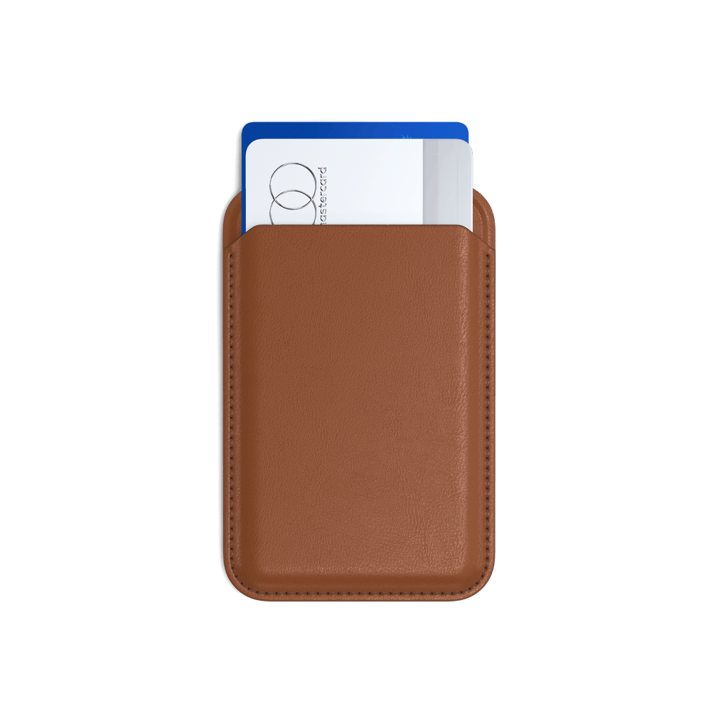 Vegan-Leather Magnetic Wallet Stand Satechi Brown