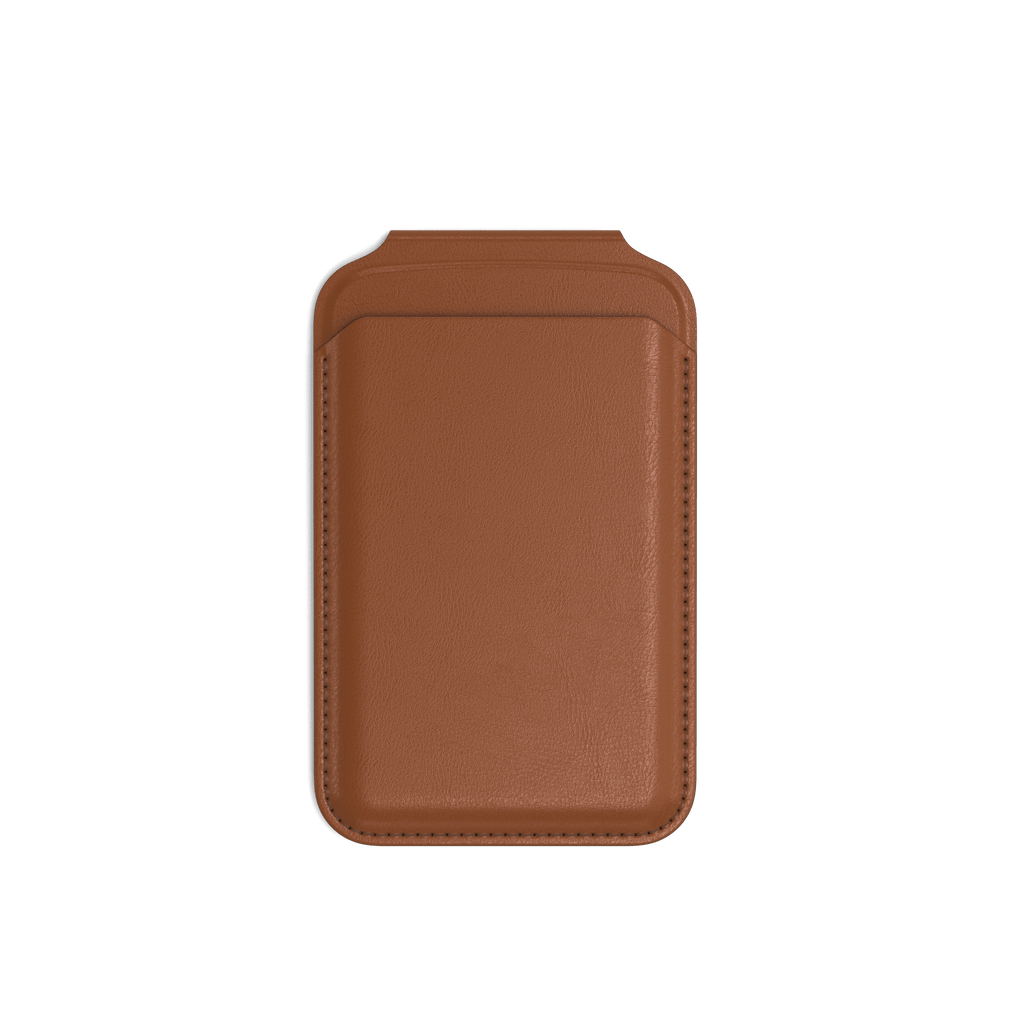 Vegan-Leather Magnetic Wallet Stand Satechi Brown