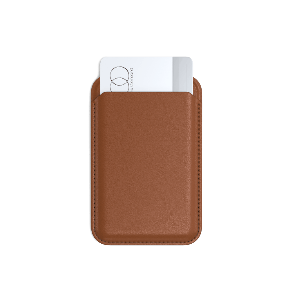 Vegan-Leather Magnetic Wallet Stand Satechi Brown