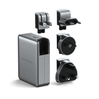 145W USB-C 4-Port GaN Travel Charger | USB-C to USB-C 100W Charging Cable - Space Gray