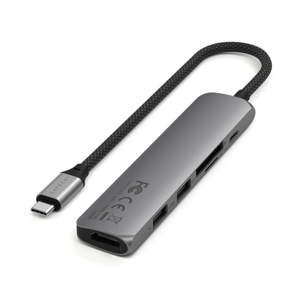  6-in-1 USB-C Slim Multi-Port Adapter Satechi Space Grey