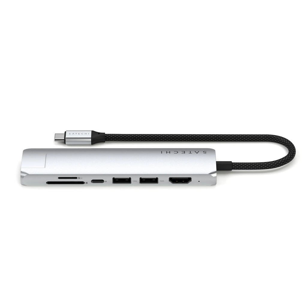 7-in-1 USB-C Slim Multiport Adapter with Ethernet Satechi Silver