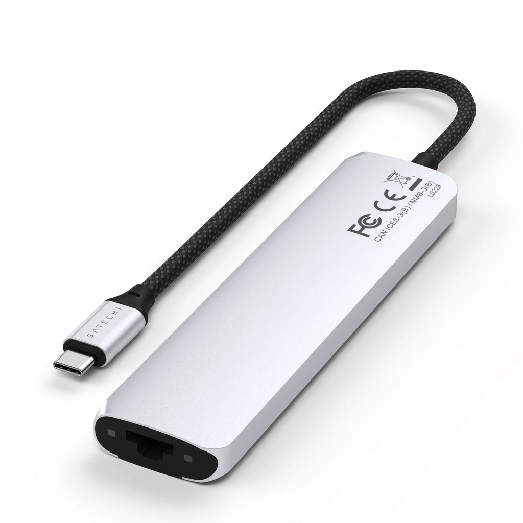 7-in-1 USB-C Slim Multiport Adapter with Ethernet Satechi Silver