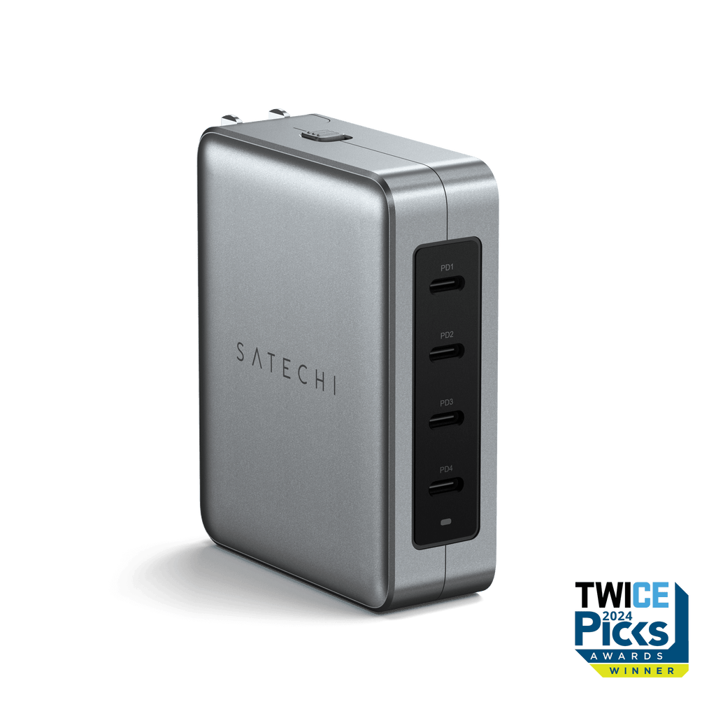 OntheGo™ 3-in-1 Charger - Black | 145W USB-C 4-Port GaN Travel Charger