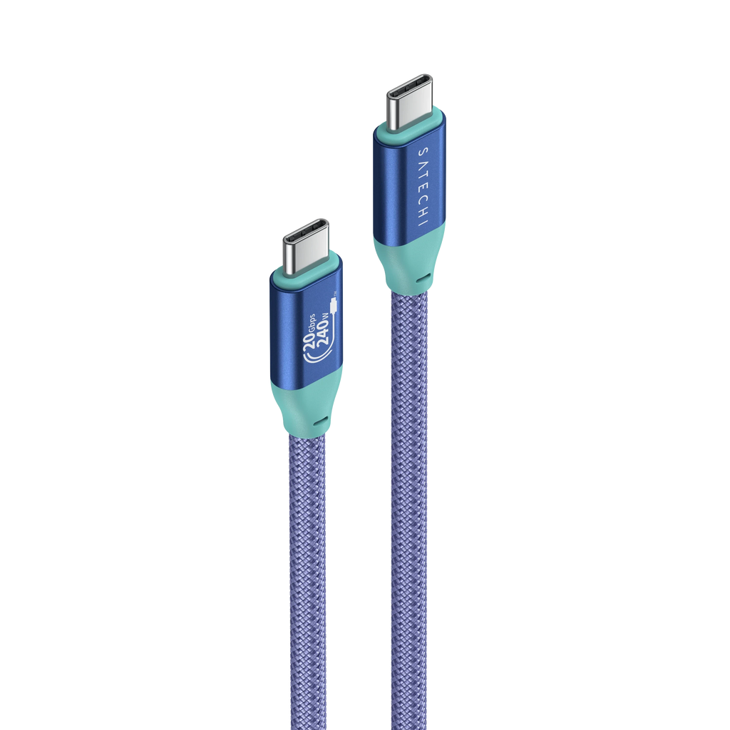 USB-C to USB-C Data and Charge Cable (Purple + Aquatic Awe)