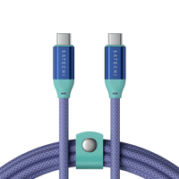 USB-C to USB-C Data and Charge Cable (Purple + Aquatic Awe)