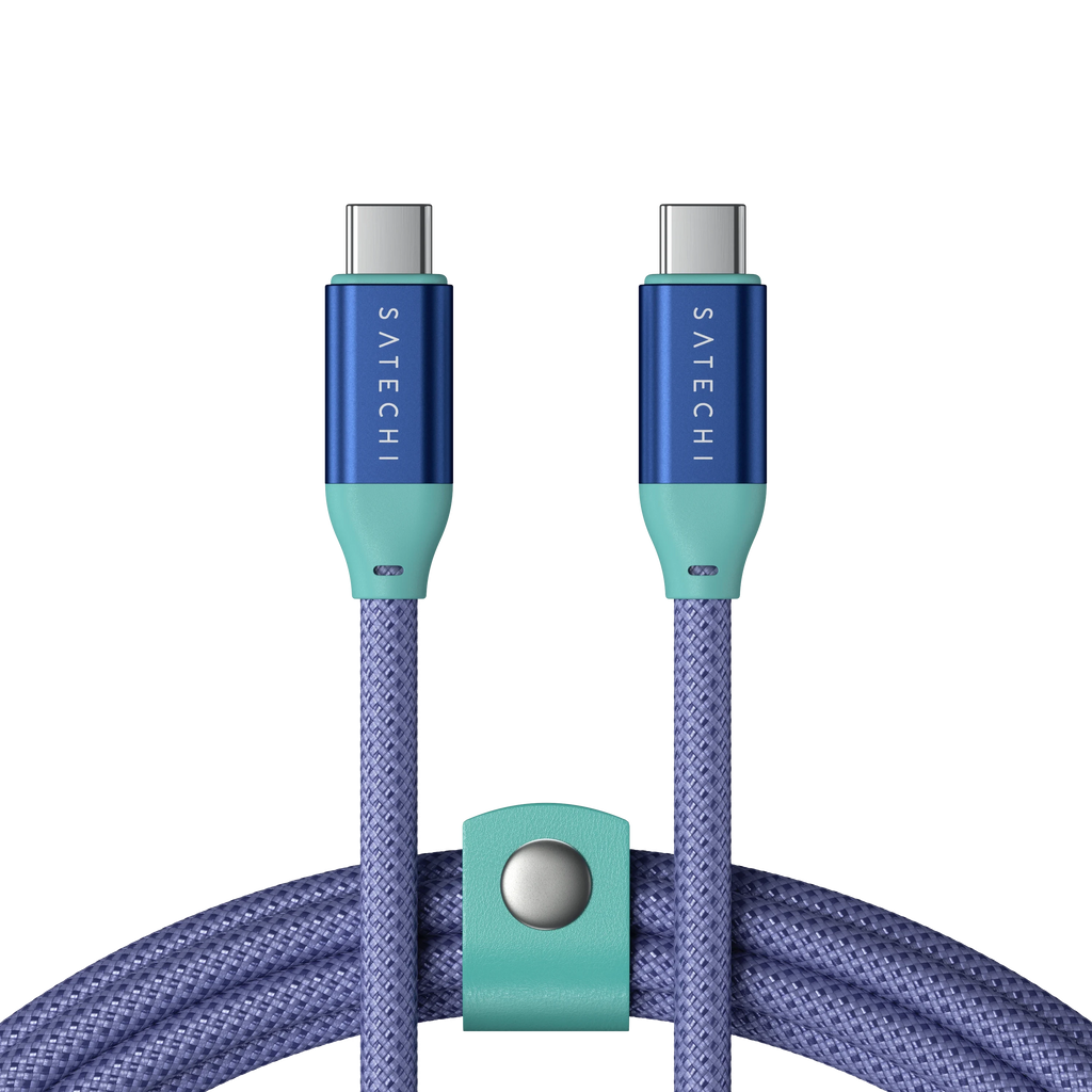 USB-C to USB-C Data and Charge Cable (Purple + Aquatic Awe)
