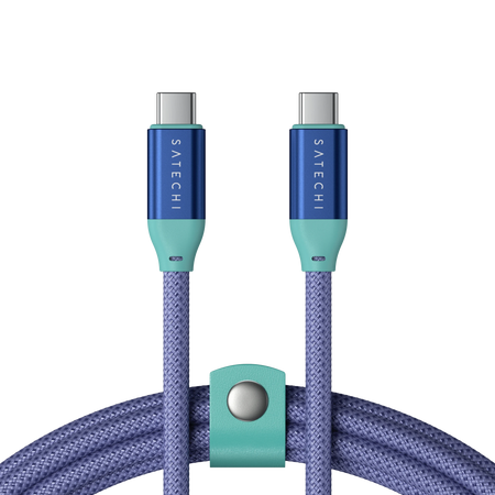 USB-C to USB-C Data and Charge Cable (Purple + Aquatic Awe)