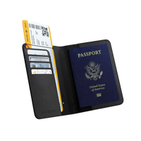 Vegan-Leather Passport Cover with Find My | USB-C Magnetic Wireless Charging Cable - Space Gray