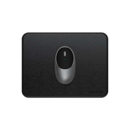 Vegan-Leather Premium Mouse Pad - Black | M1 Wireless Mouse - Space Gray