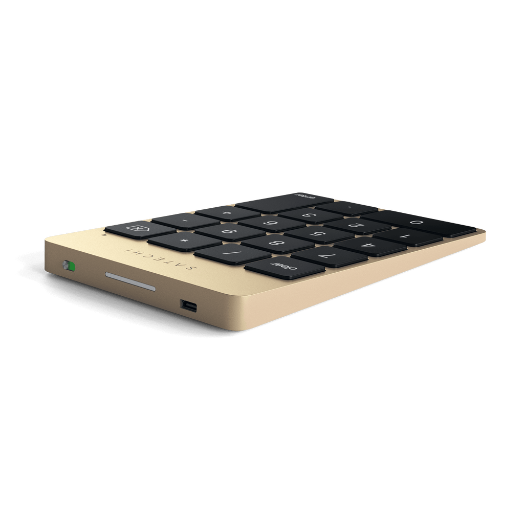 Aluminum Slim Rechargeable Bluetooth Keypad Keypads Satechi Gold