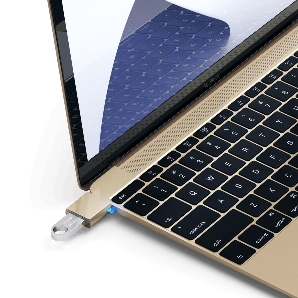 Aluminum USB-C to USB-A 3.0 Adapter Adapters Satechi Gold