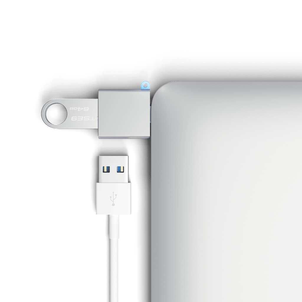 Aluminum USB-C to USB-A 3.0 Adapter Adapters Satechi Silver