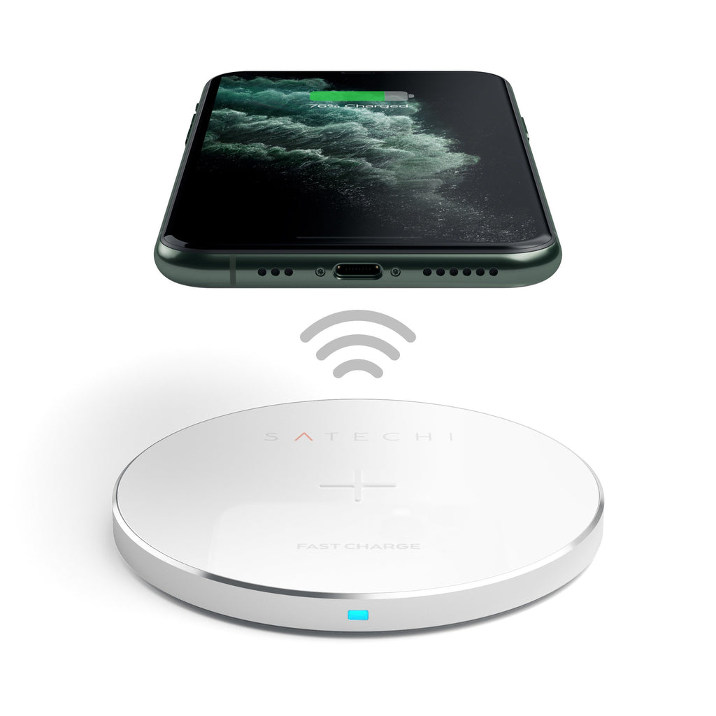 Aluminum Wireless Charger Portable Chargers Satechi Silver