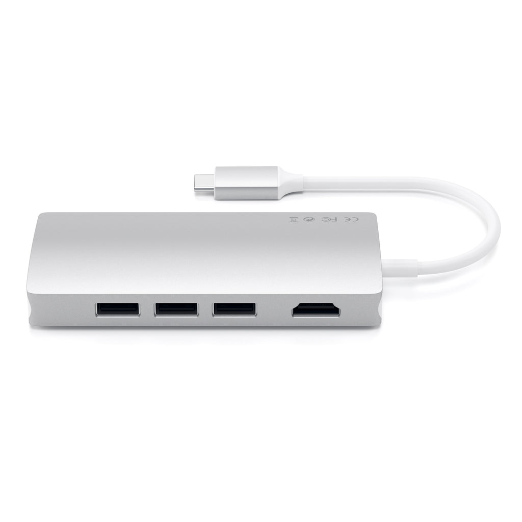 Type-C Multi-Port Adapter 4K with Ethernet V2 Adapters Satechi Silver