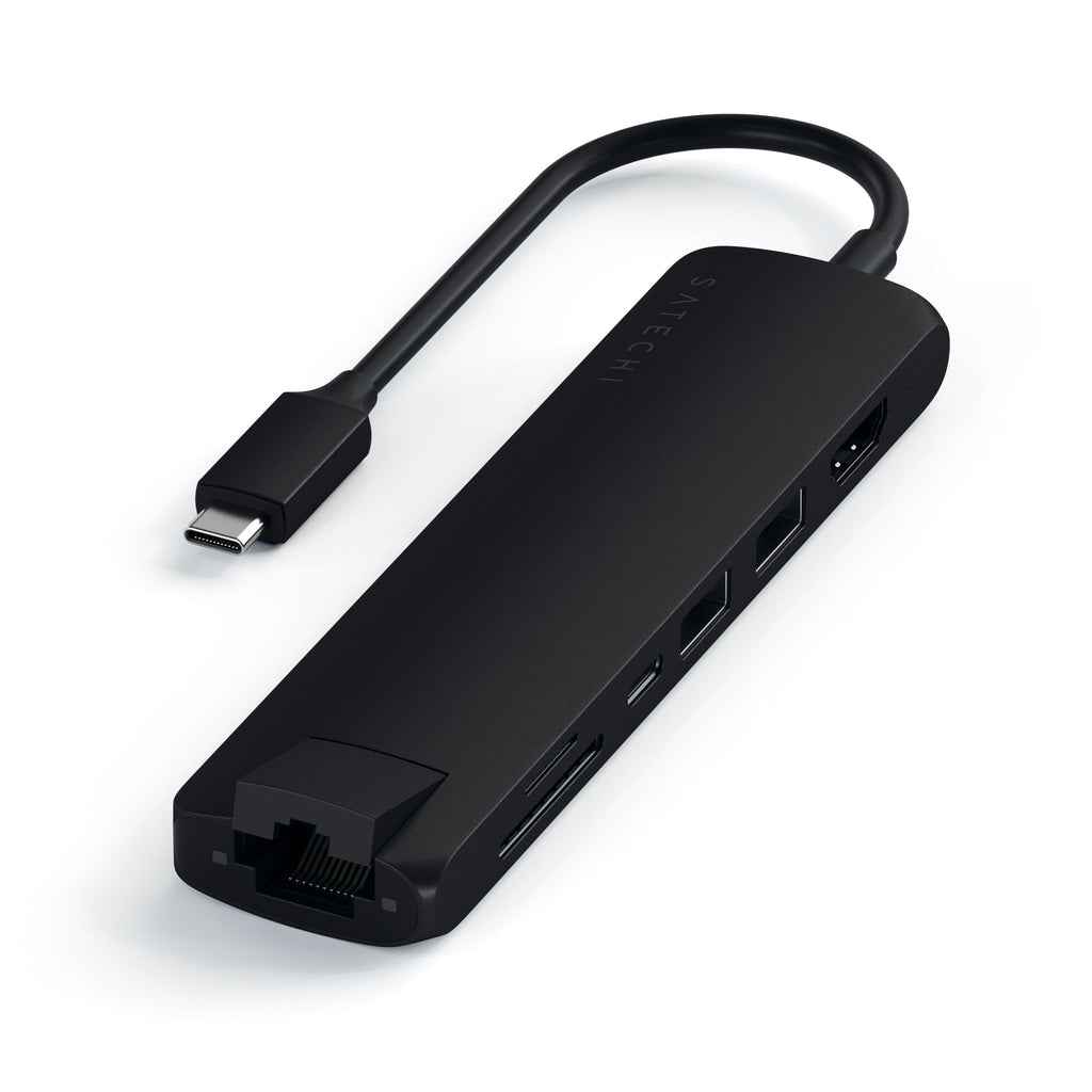 Type-C Slim Multi-Port Adapter with Ethernet USB-C Satechi Black