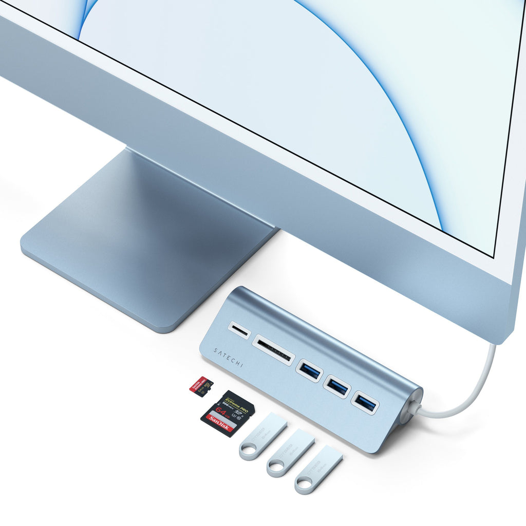USB-C Combo Hub for Desktop Hubs Satechi Blue