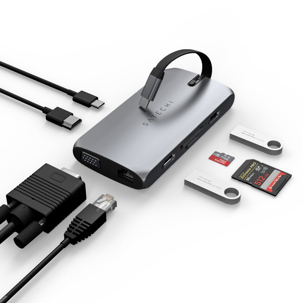 USB-C On-the-Go Multiport Adapter Multi-Ports Satechi Space Gray
