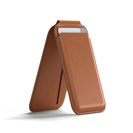 Vegan-Leather Magnetic Wallet Stand